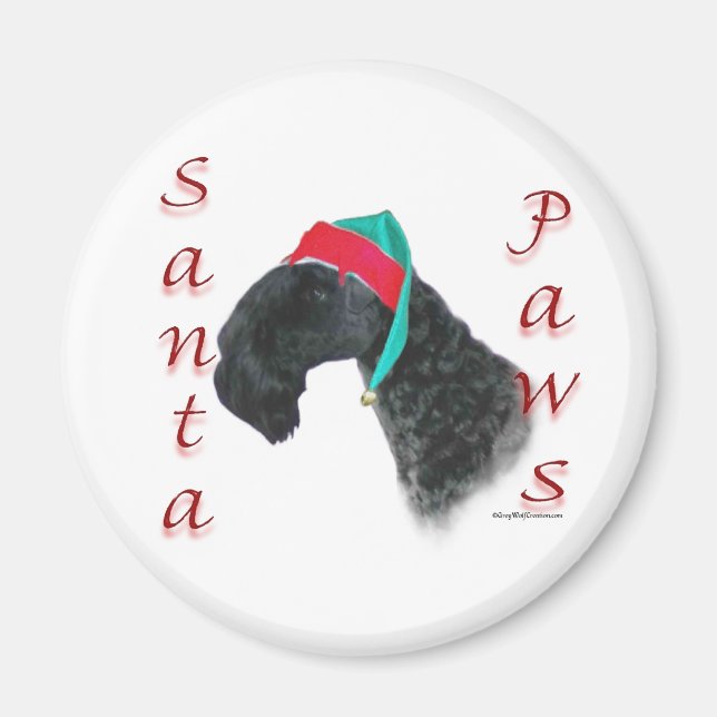 Aimant Pattes Père Noël Kerry Blue Terrier (Devant)