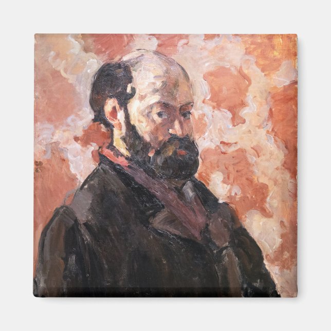 Aimant Paul Cezanne - Autoportrait avec arrière - plan ro (Devant)