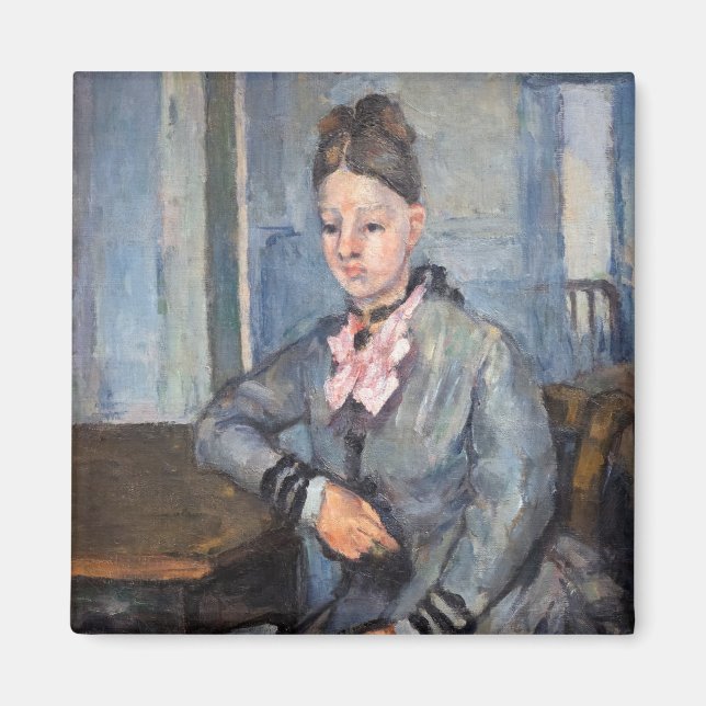 Aimant Paul Cezanne - Madame Cezanne Leaning sur une tabl (Devant)