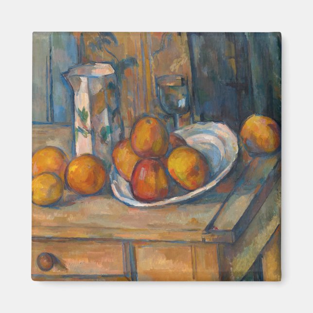 Aimant Paul Cezanne - Nature morte avec pot à lait et fru (Devant)