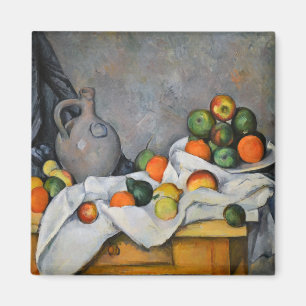 Aimant Paul Cezanne - Rideau, bol de jug et de fruits