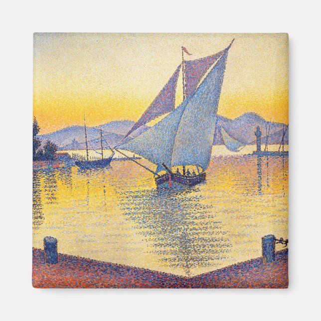 Aimant Paul Signac - The Port at Sunset, Opus 236 (Devant)