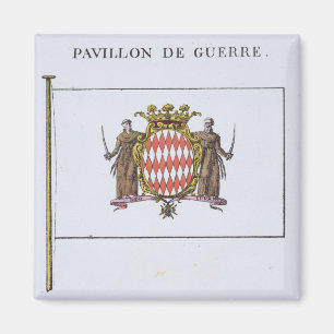 Aimant Pavillon de Guerre, détail des drapeaux de Monaco