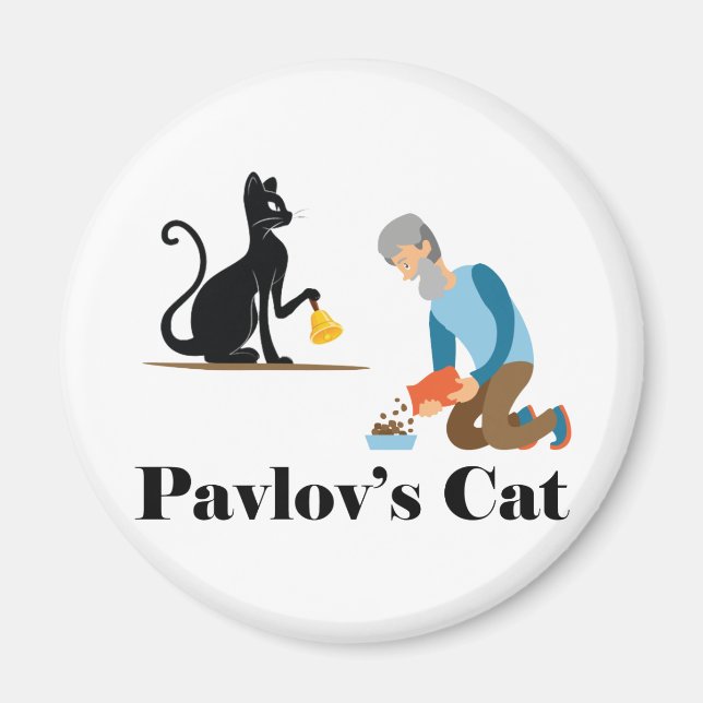 Aimant Pavlov's Cat Funny Psychology (Devant)
