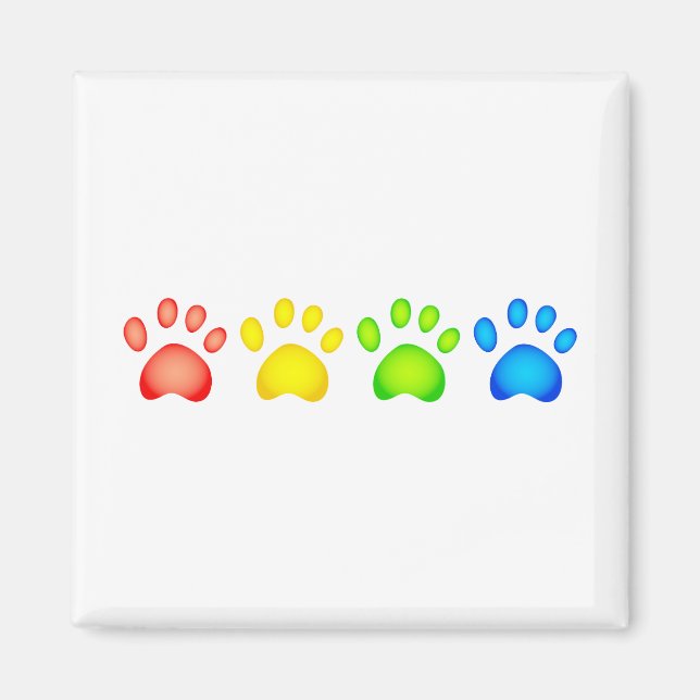 Aimant Paws colorés (Devant)