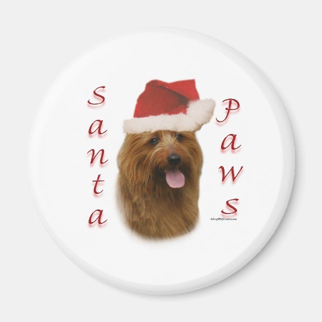 Aimant Paws de Terrier Père Noël (Devant)