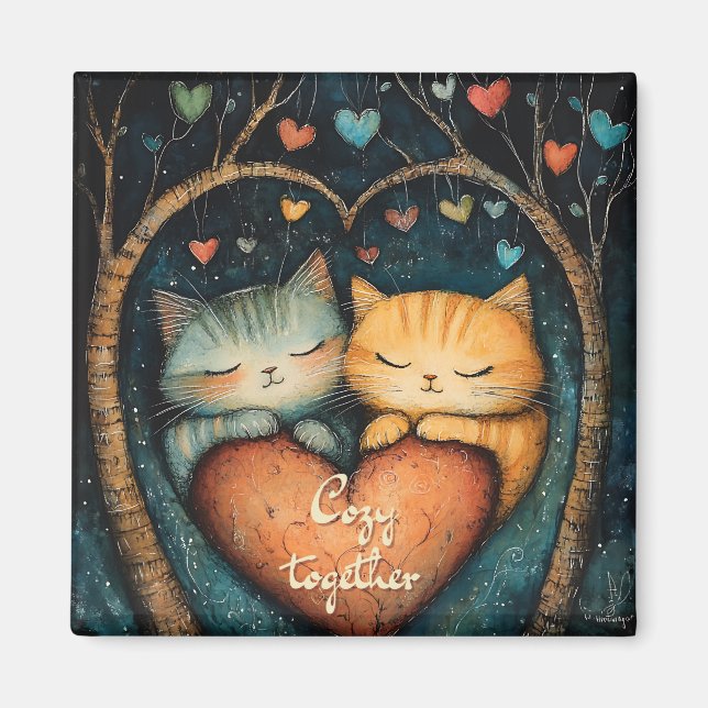 Aimant Pawsively in Love Cosy Together Illustration (Devant)