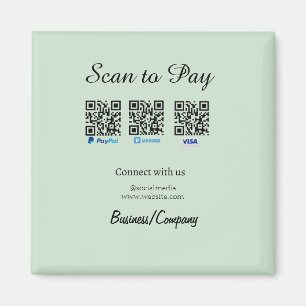 Aimant paypal venmo carte visa scan pour payer QR médias