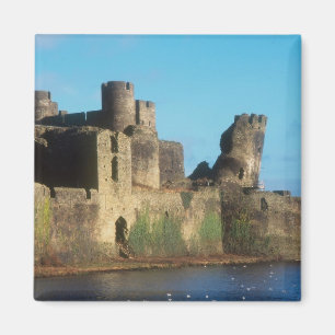 Aimant Pays de Galles - château de Caerphilly, avec vue s