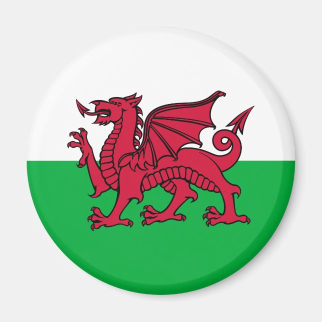 Aimant Pays de Galles - Drapeau gallois (Devant)