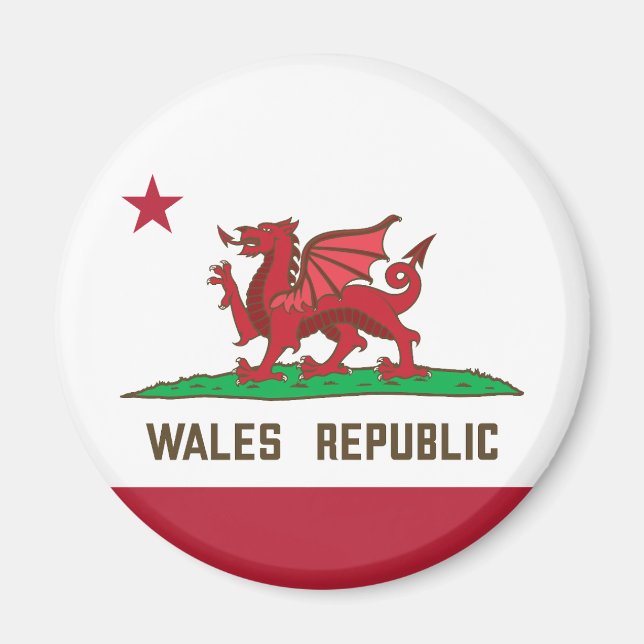 Aimant Pays de Galles République Drapeau de dragon Pride  (Devant)