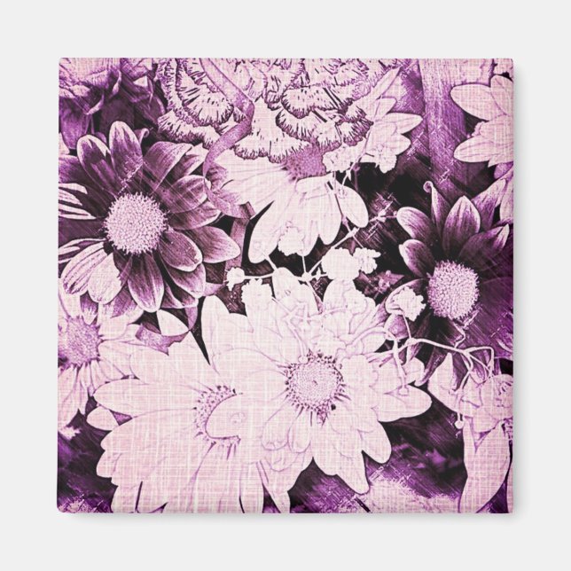 Aimant Pays français boho chic fleur sauvage violet margu (Devant)