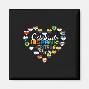 Aimant Pays hispaniques Drapeaux Célébrer l'Hérita hispan