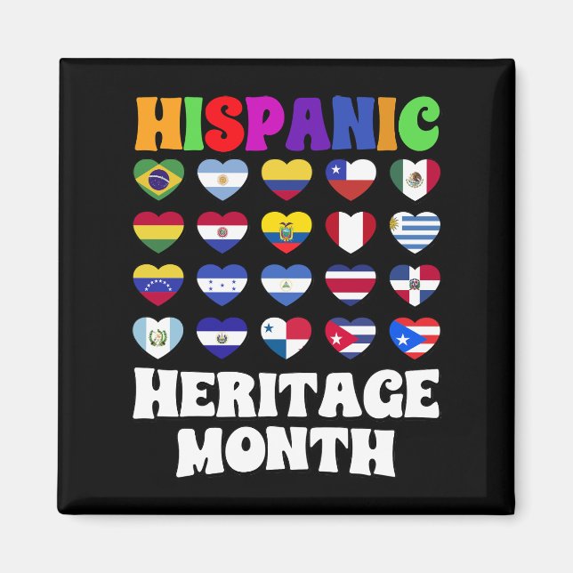 Aimant Pays Latino Drapeaux Coeur, Bonne Fête (Devant)