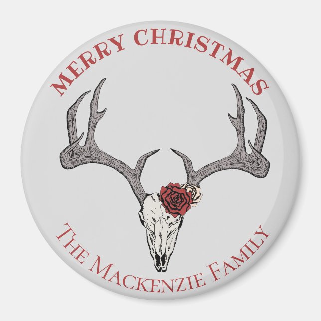 Aimant Pays Noël Cerf Reindeer Tête de Cerf Antlers (Devant)