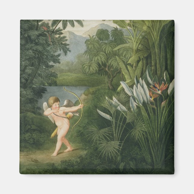 Aimant Paysage avec Cupid pointant une flèche vers un per (Devant)