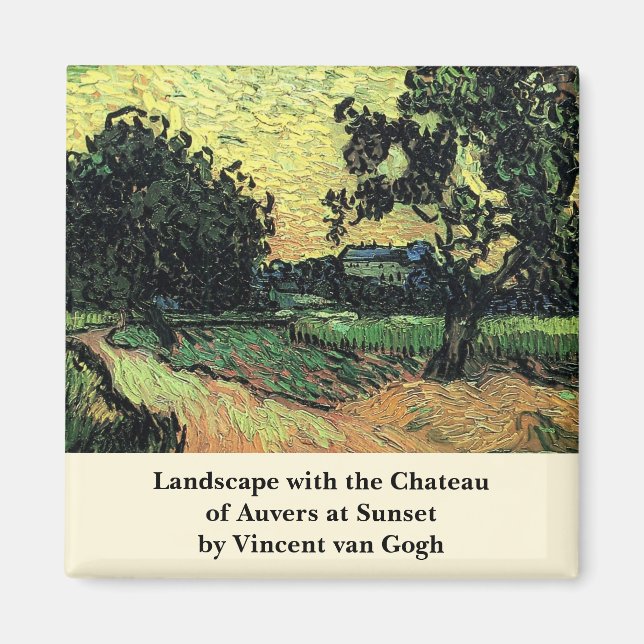 Aimant Paysage avec le château d'Auvers par Vincent van G (Devant)