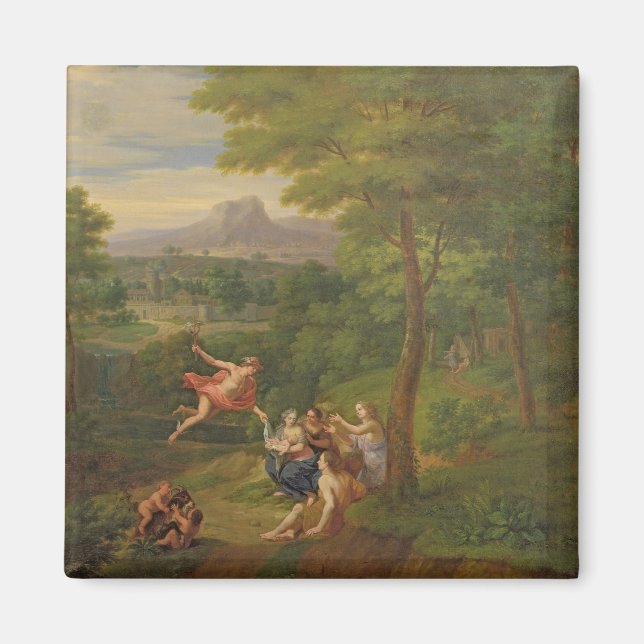 Aimant Paysage classique avec Mercure supervisant le Bi (Devant)