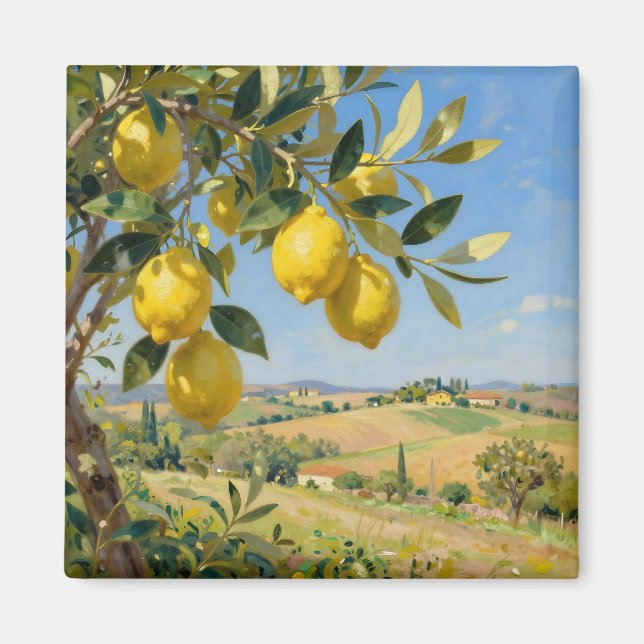 Aimant Paysage d'arbre à citrons de Toscane (Devant)