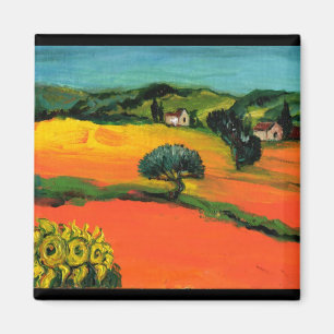 AIMANT PAYSAGE DE TOSCANE AVEC TOURNESOLS