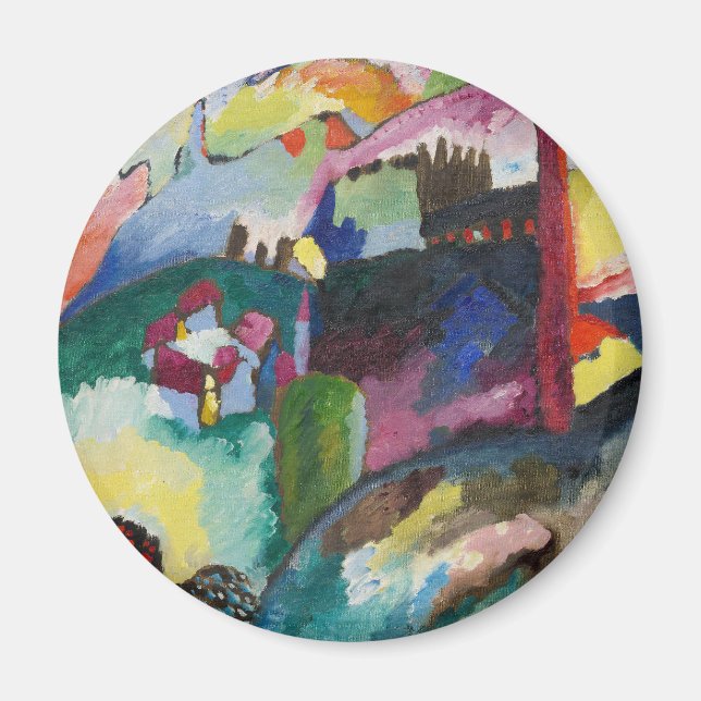 Aimant Paysage de Wassily Kandinsky avec cheminée d'usine (Devant)