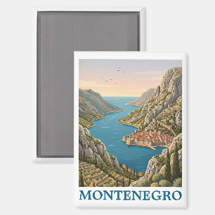 Aimant Paysage des Balkans de la baie de Kotor au Monténé
