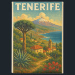 Aimant Paysage des îles Canaries de Tenerife vintage<br><div class="desc">C'est une étonnante aquarelle vintage Tenerife sur un Magnet qui présente le paysage extraordinaire et le paysage de l'île qui si le plus grand des Canaries. Grand souvenir et idée cadeau pour chaque séjour teneriffa. Faites-le vous-même et achetez maintenant.</div>