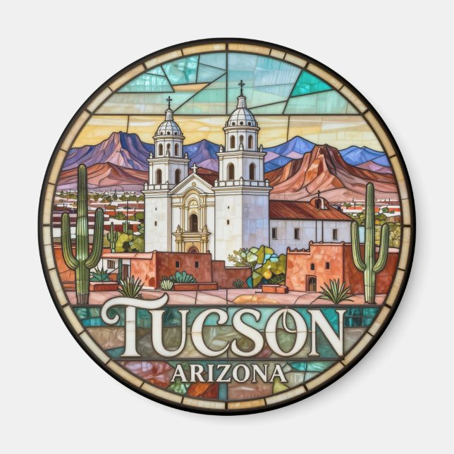Aimant Paysage désertique moderne de Tucson 🌵 (Devant)