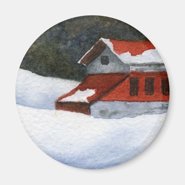 Aimant paysage d'hiver (Devant)