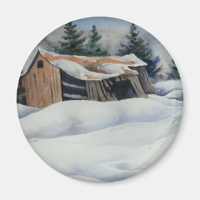 Aimant paysage d'hiver (Devant)