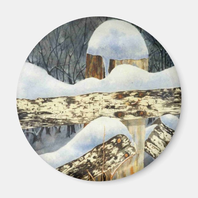 Aimant paysage d'hiver (Devant)