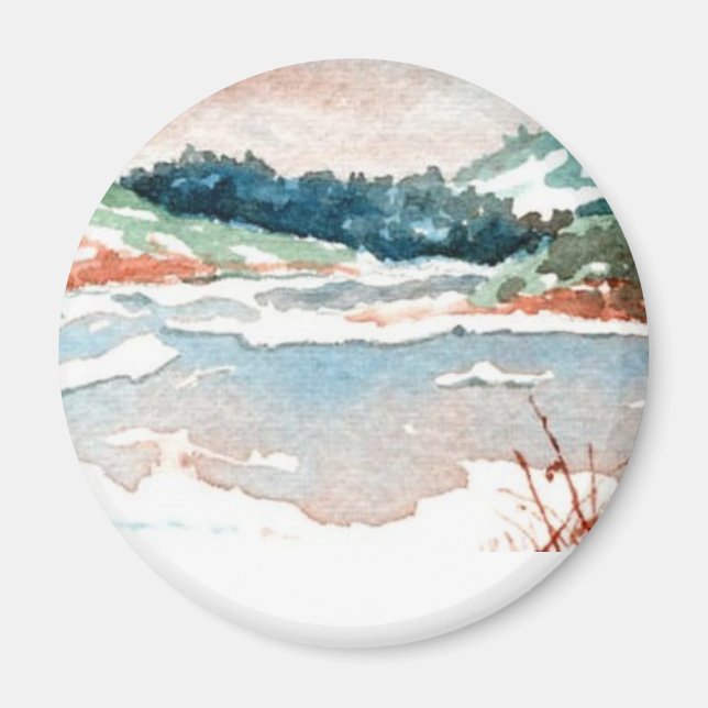 Aimant paysage d'hiver (Devant)