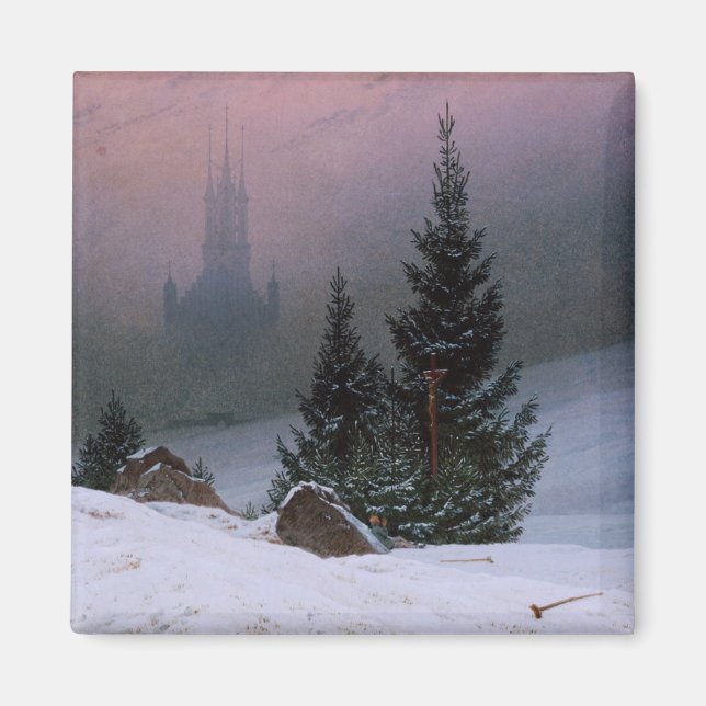 Aimant Paysage d'hiver (par Caspar David Friedrich) (Devant)