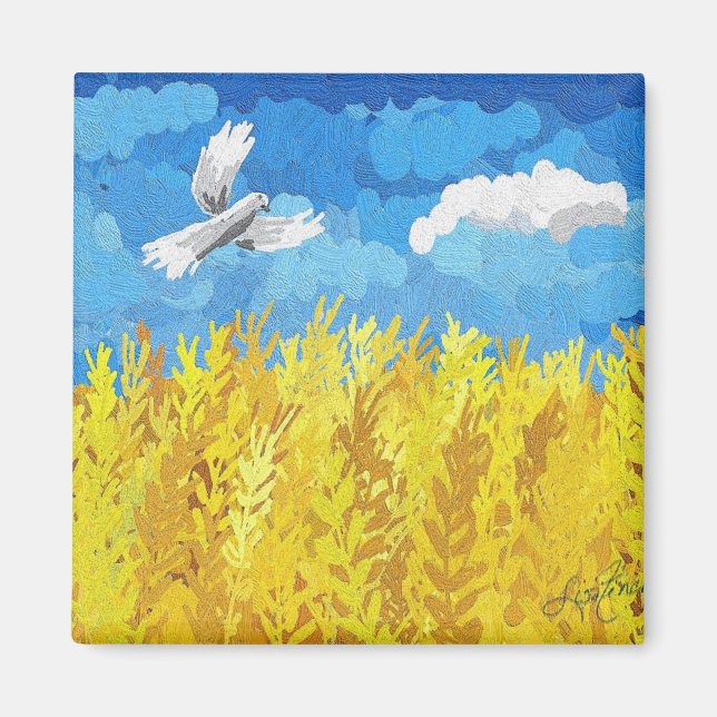 Aimant Paysage du drapeau ukrainien (Devant)