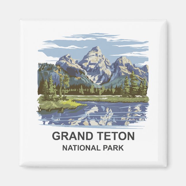 Aimant Paysage du parc national de Grand Teton (Devant)