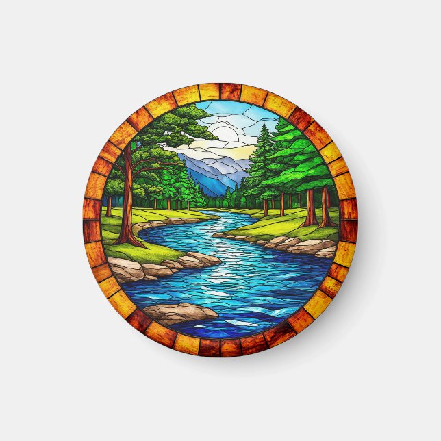 Aimant Paysage fluvial et forestier pittoresque (Devant)