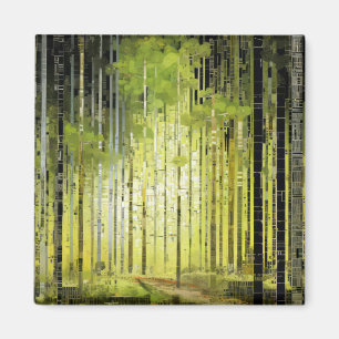 Aimant Paysage forestier Art Décor Peinture Mosaïque