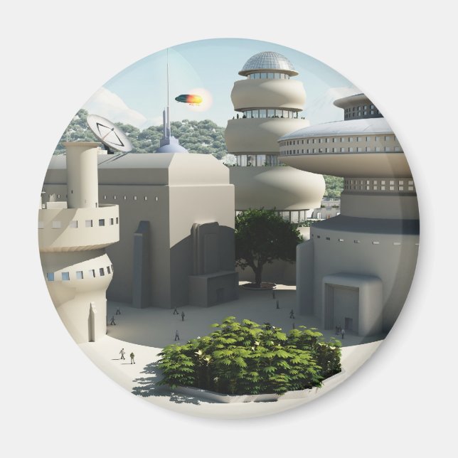 Aimant Paysage futuriste de science-fiction (Devant)