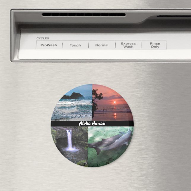 Aimant Paysage hawaïen Quatre Photo Aloha Hawaii (In Situ (Lave-vaisselle))