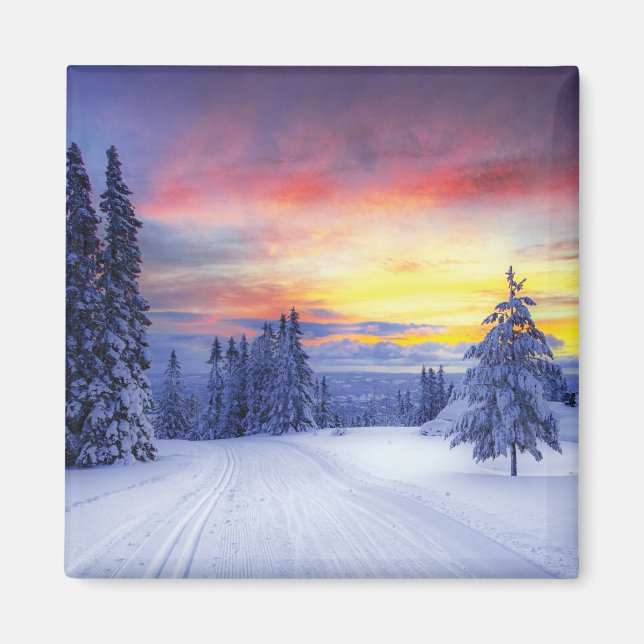 Aimant Paysage hivernal (Devant)