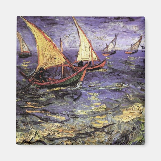 Aimant Paysage marin à Saintes Maries par Vincent van Gog (Devant)