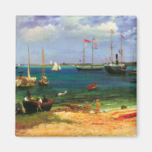 Aimant Paysage marin vintage, port de Nassau par Bierstad
