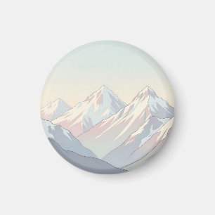 Aimant Paysage minimaliste de montagnes aux couleurs past