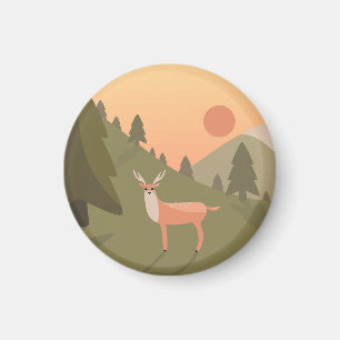 Aimant Paysage Montagne des Cerfs Nature Parc sauvage Cou