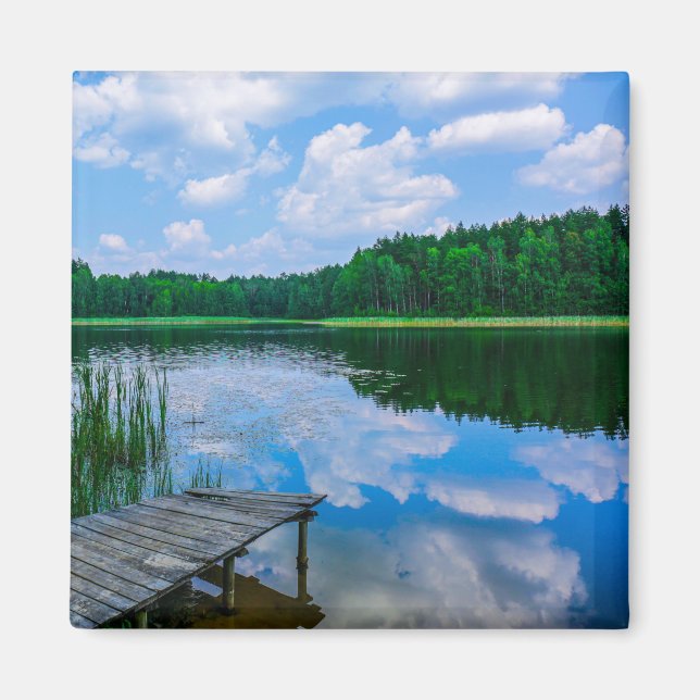 Aimant Paysage naturel Paysage Lac Sky Belarus (Devant)