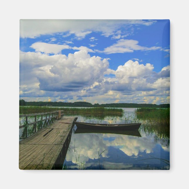 Aimant Paysage naturel Paysage Lac Sky Belarus (Devant)