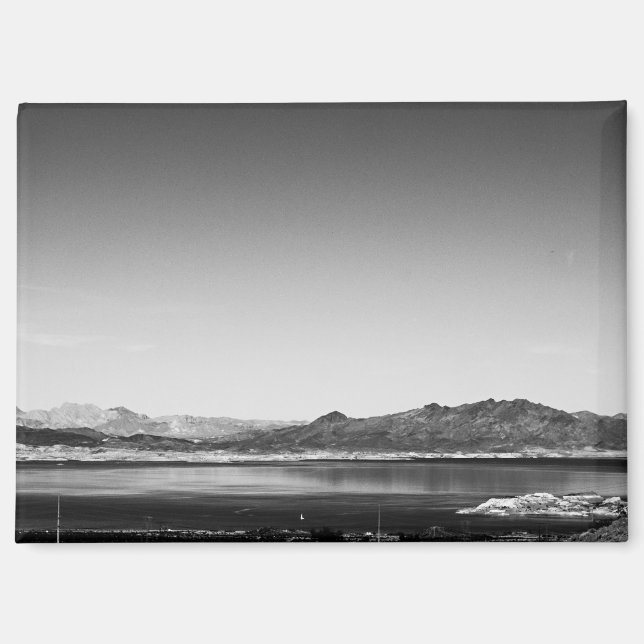 Aimant Paysage noir et blanc du lac Mead (Recto)