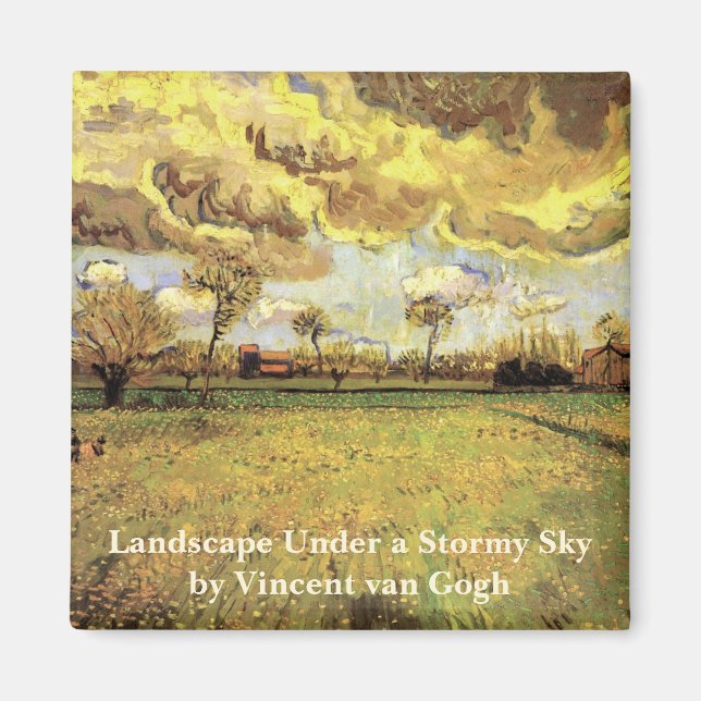 Aimant Paysage sous un ciel orageux par Vincent van Gogh (Devant)