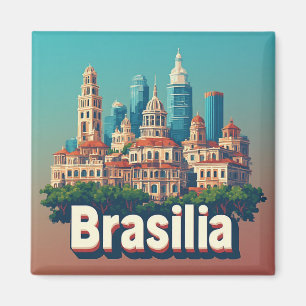 Aimant Paysage urbain coloré de Brasília avec une skyline
