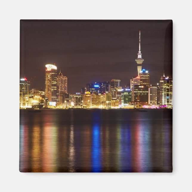 Aimant Paysage urbain d'Auckland la nuit (Devant)